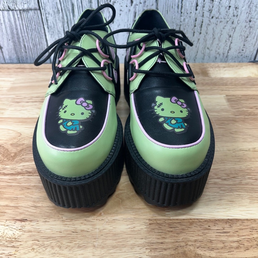 YRU x Hello Kitty Frankenstein  Platform Creepers Lime Green  Women Shoes size 9 - Picture 2 of 12